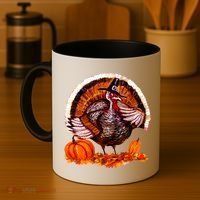 Fat Turkey Pumpkin Scene Coffee Mug thumb 4