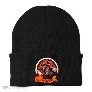 Fat Turkey Pumpkin Scene Beanie