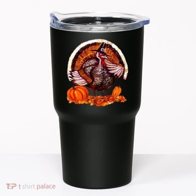 Fat Turkey Pumpkin Scene Tumbler