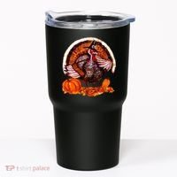 Fat Turkey Pumpkin Scene Tumbler thumb 0