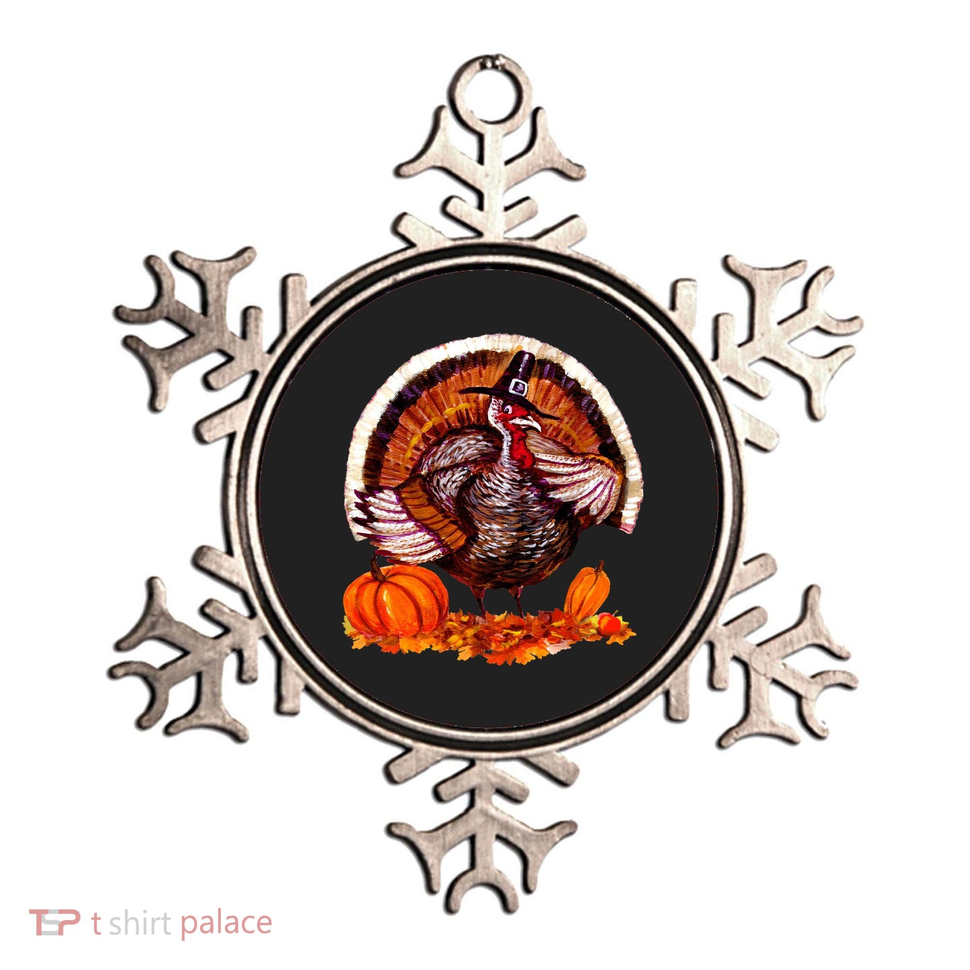 Fat Turkey Pumpkin Scene Ornament
