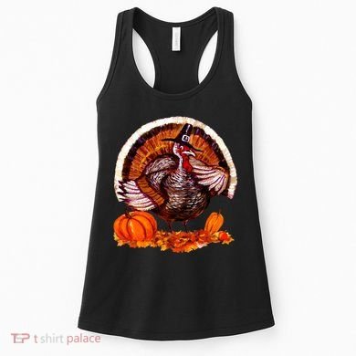 Fat Turkey Pumpkin Scene Women's Tank Top