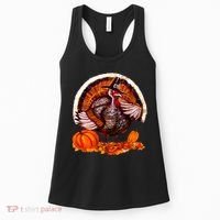 Fat Turkey Pumpkin Scene Women's Tank Top thumb 0