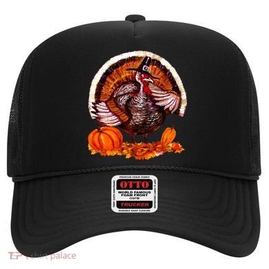 Fat Turkey Pumpkin Scene Hat