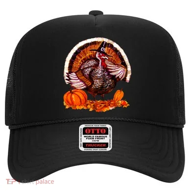 Fat Turkey Pumpkin Scene Hat