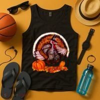 Fat Turkey Pumpkin Scene Tank Top thumb 4