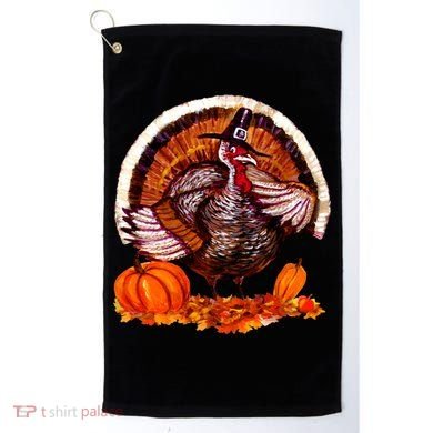 Fat Turkey Pumpkin Scene Golf Towel