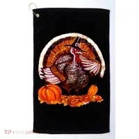 Fat Turkey Pumpkin Scene Golf Towel thumb 0