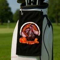 Fat Turkey Pumpkin Scene Golf Towel thumb 2