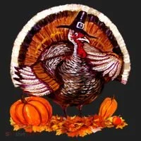 Fat Turkey Pumpkin Scene Golf Towel thumb 3