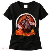 Fat Turkey Pumpkin Scene Women's T-Shirt thumb 0