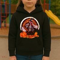 Fat Turkey Pumpkin Scene Kids Hoodie thumb 3