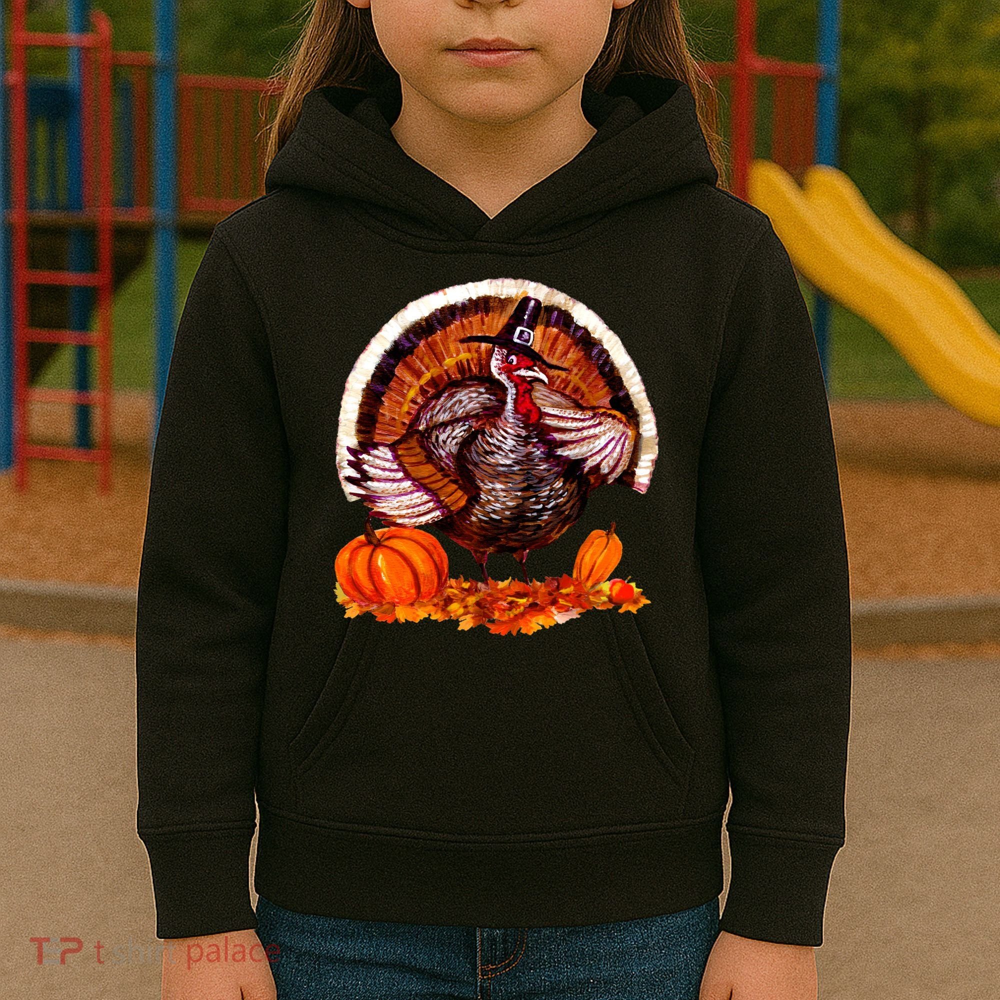 Fat Turkey Pumpkin Scene Kids Hoodie