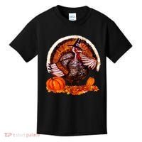 Fat Turkey Pumpkin Scene Kids T-Shirt thumb 0