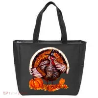 Fat Turkey Pumpkin Scene Tote Bag thumb 0