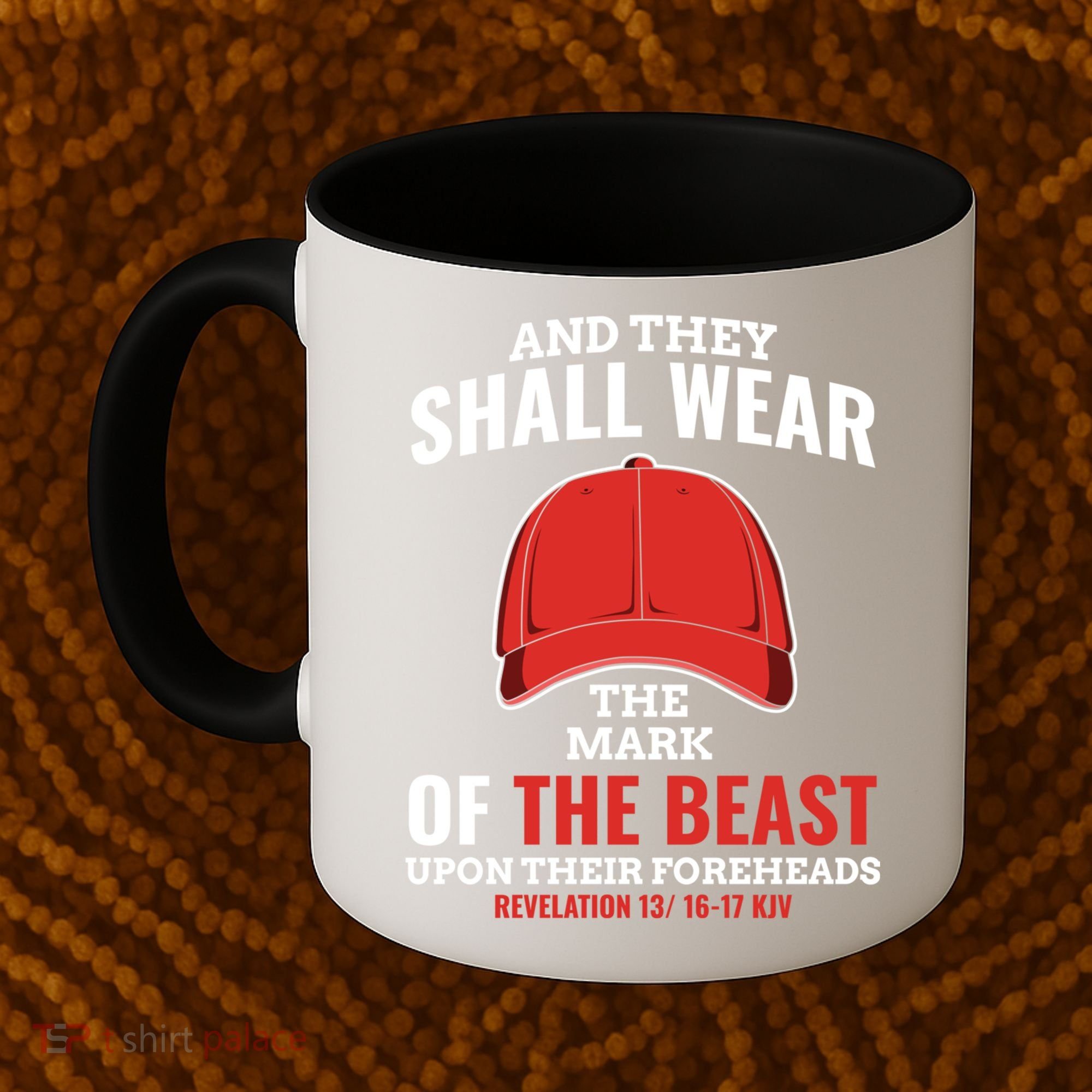 Funny Anti Trump Mark Of The Beast Red Hat Liberal Gift Coffee Mug