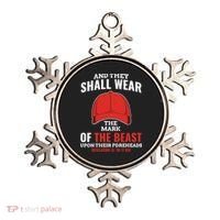 Funny Anti Trump Mark Of The Beast Red Hat Liberal Gift Ornament thumb 0