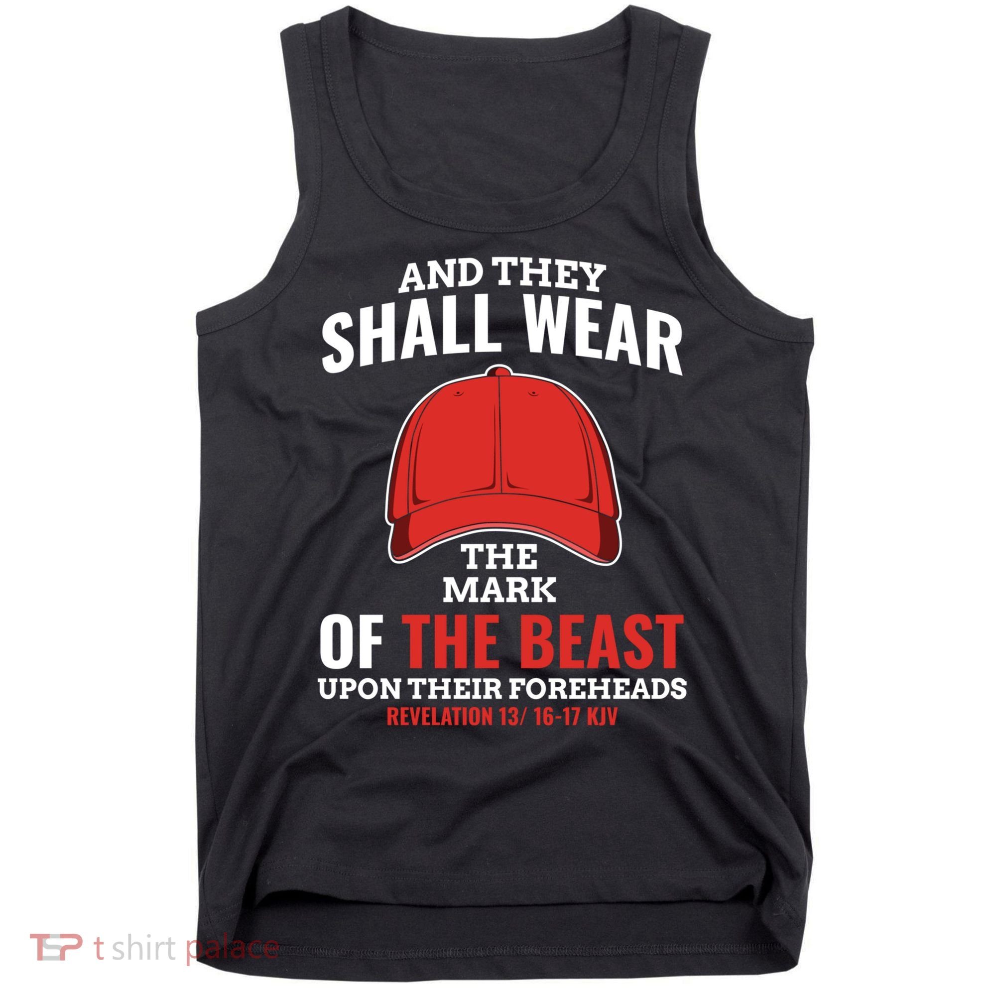 Funny Anti Trump Mark Of The Beast Red Hat Liberal Gift Tank Top