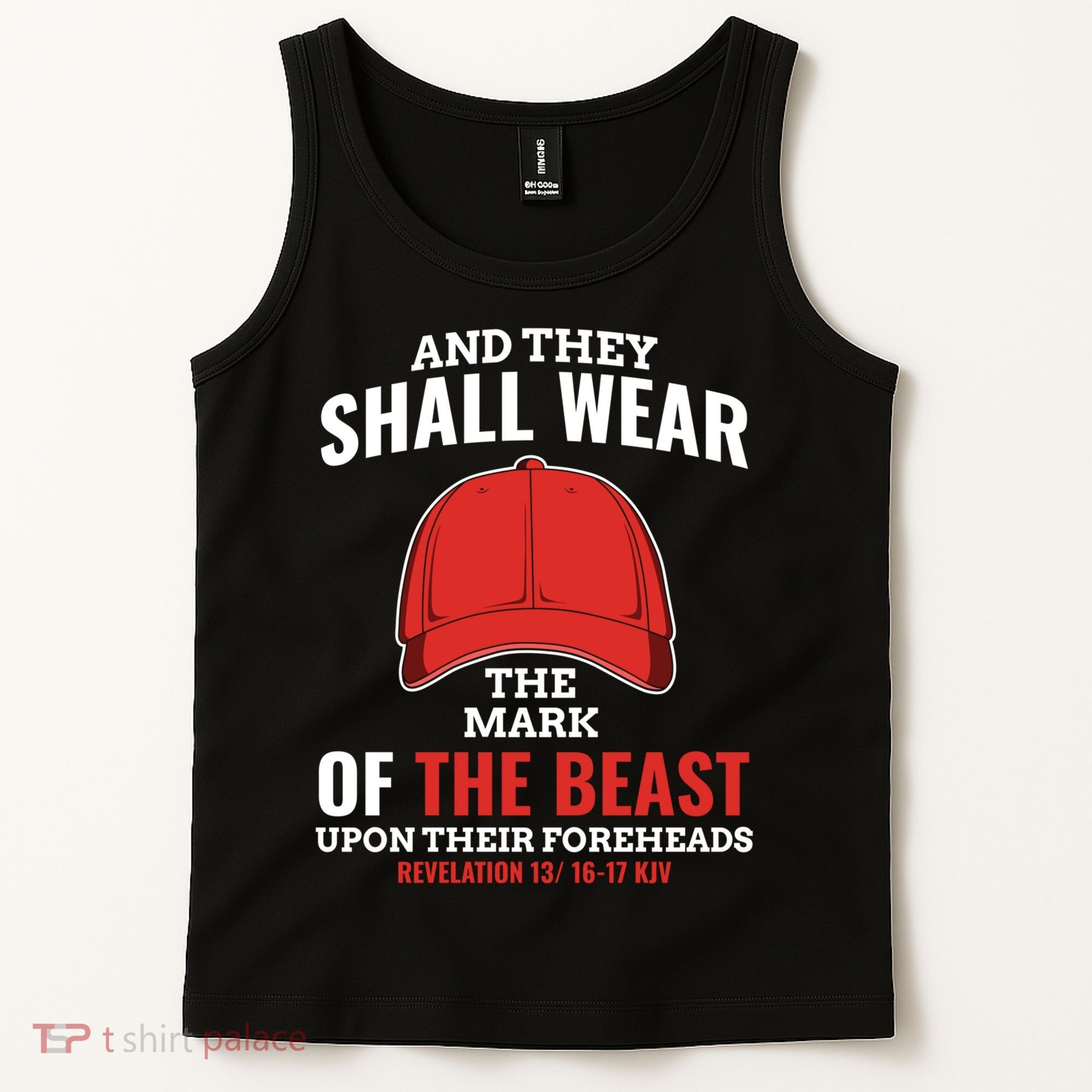 Funny Anti Trump Mark Of The Beast Red Hat Liberal Gift Tank Top