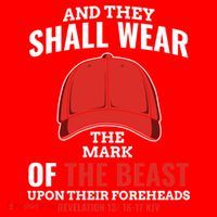 Funny Anti Trump Mark Of The Beast Red Hat Liberal Gift Santa Hat thumb 1