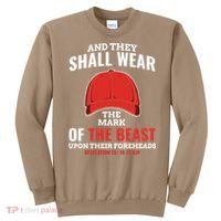 Funny Anti Trump Mark Of The Beast Red Hat Liberal Gift Sweatshirt thumb 0
