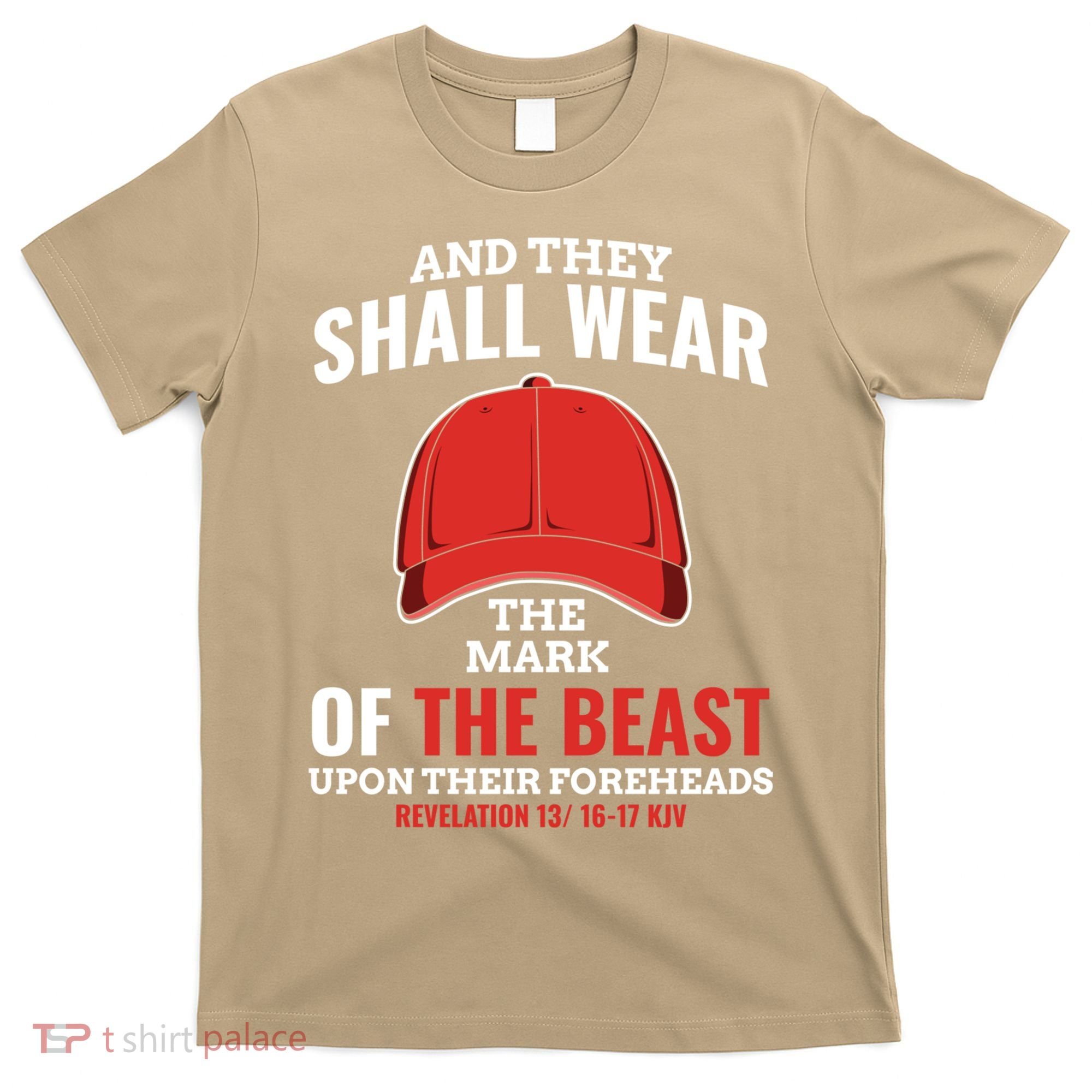 Funny Anti Trump Mark Of The Beast Red Hat Liberal Gift T-Shirt