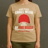 Funny Anti Trump Mark Of The Beast Red Hat Liberal Gift T-Shirt thumb 4