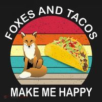 Foxes And Tacos Make Me Happy Retro Sunset Tank Top thumb 6