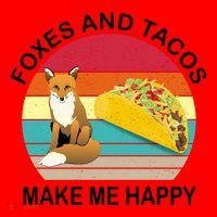 Foxes And Tacos Make Me Happy Retro Sunset Santa Hat thumb 1
