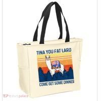 Funny Alpaca Tina You Fat Lard Come And Get Some Dinner Tote Bag thumb 2
