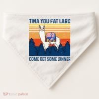 Funny Alpaca Tina You Fat Lard Come And Get Some Dinner USA-Made Doggie Bandana thumb 0