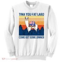 Funny Alpaca Tina You Fat Lard Come And Get Some Dinner Sweatshirt thumb 0