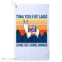 Funny Alpaca Tina You Fat Lard Come And Get Some Dinner Golf Towel thumb 0