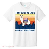 Funny Alpaca Tina You Fat Lard Come And Get Some Dinner Kids T-Shirt thumb 0