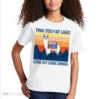 Funny Alpaca Tina You Fat Lard Come And Get Some Dinner Kids T-Shirt thumb 2