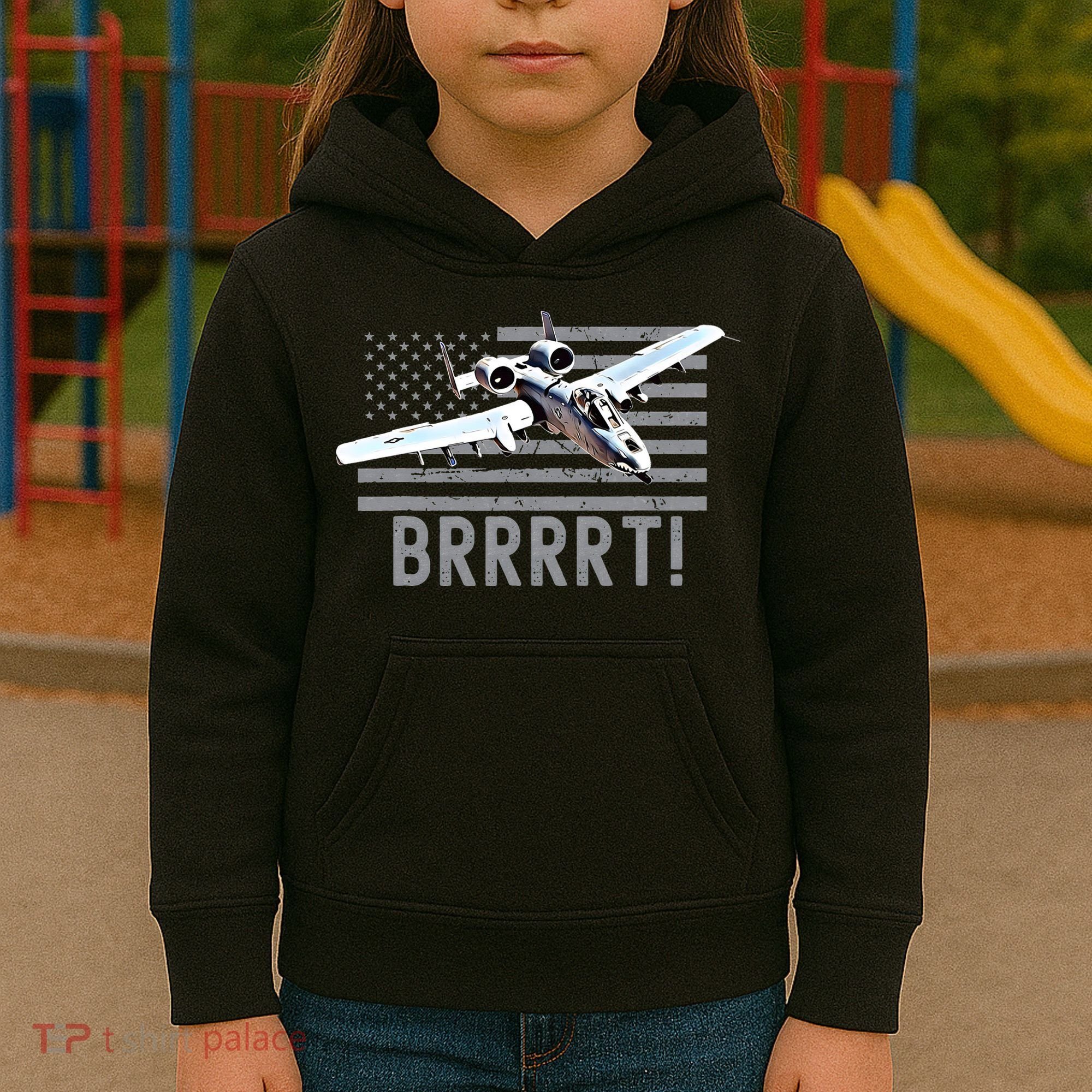 Funny A10 Thunderbolt Warthog BRRRRRT Kids Hoodie