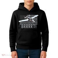 Funny A10 Thunderbolt Warthog BRRRRRT Kids Hoodie thumb 4