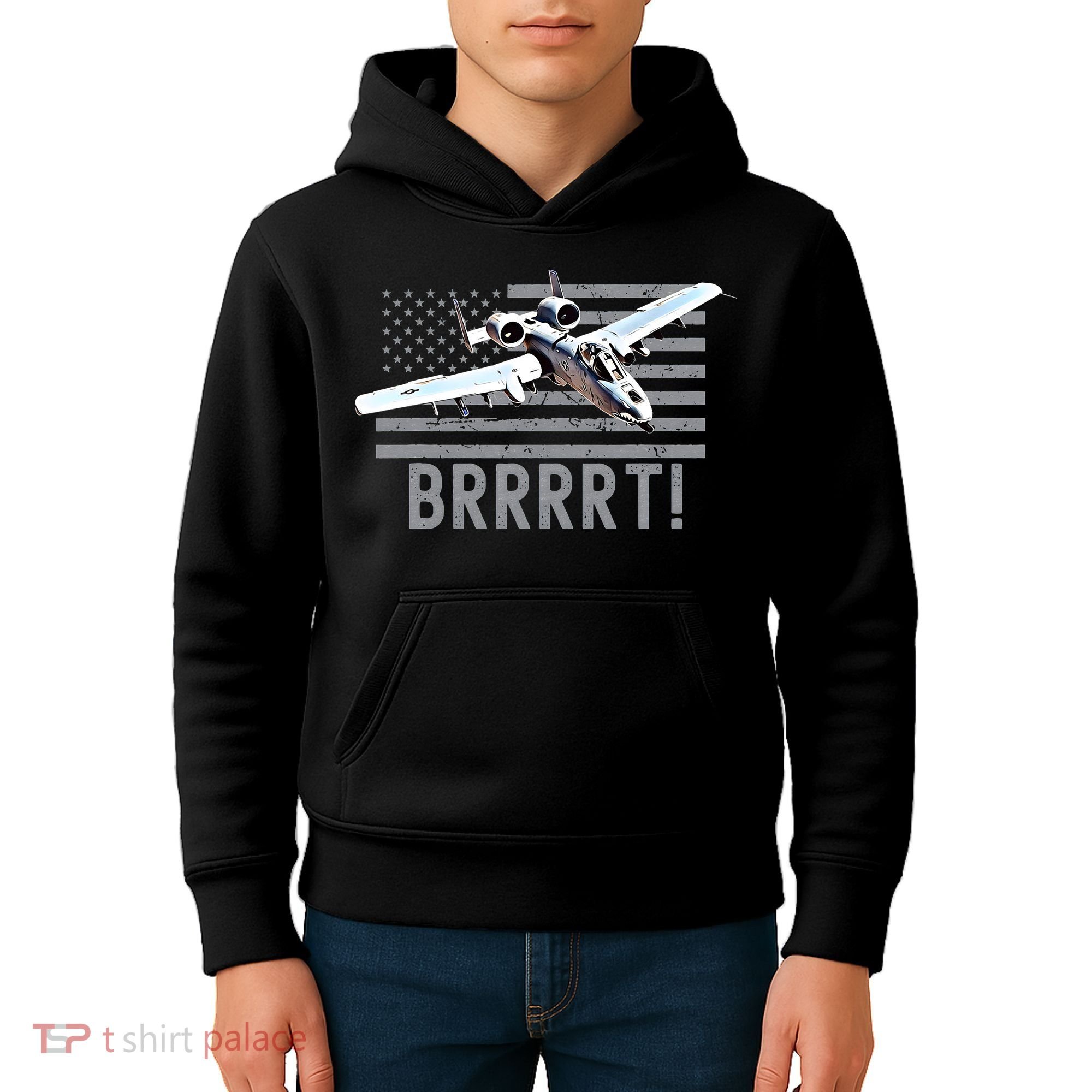 Funny A10 Thunderbolt Warthog BRRRRRT Kids Hoodie
