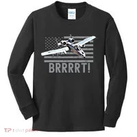 Funny A10 Thunderbolt Warthog BRRRRRT Kids Long Sleeve Shirt thumb 0