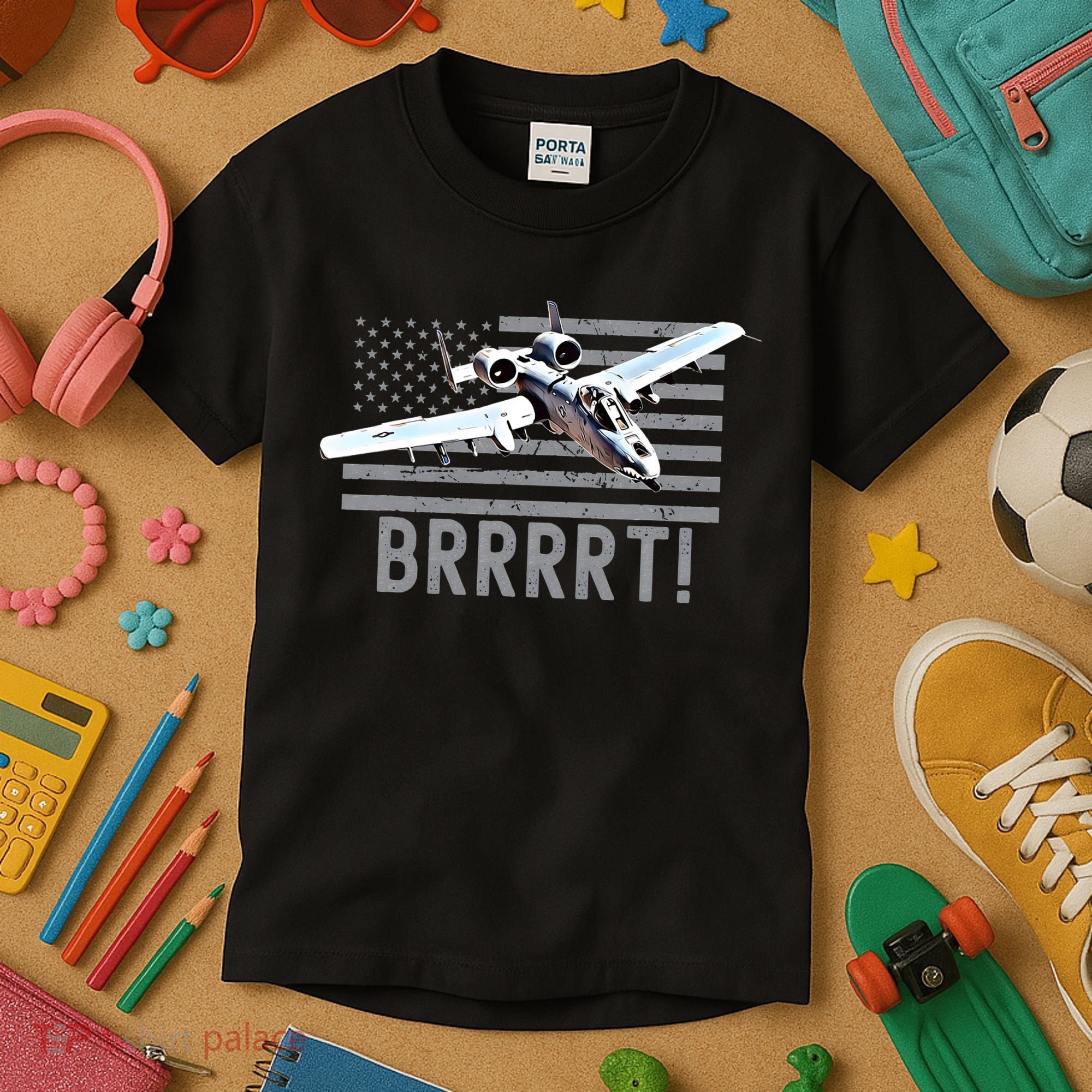 Funny A10 Thunderbolt Warthog BRRRRRT Kids T-Shirt