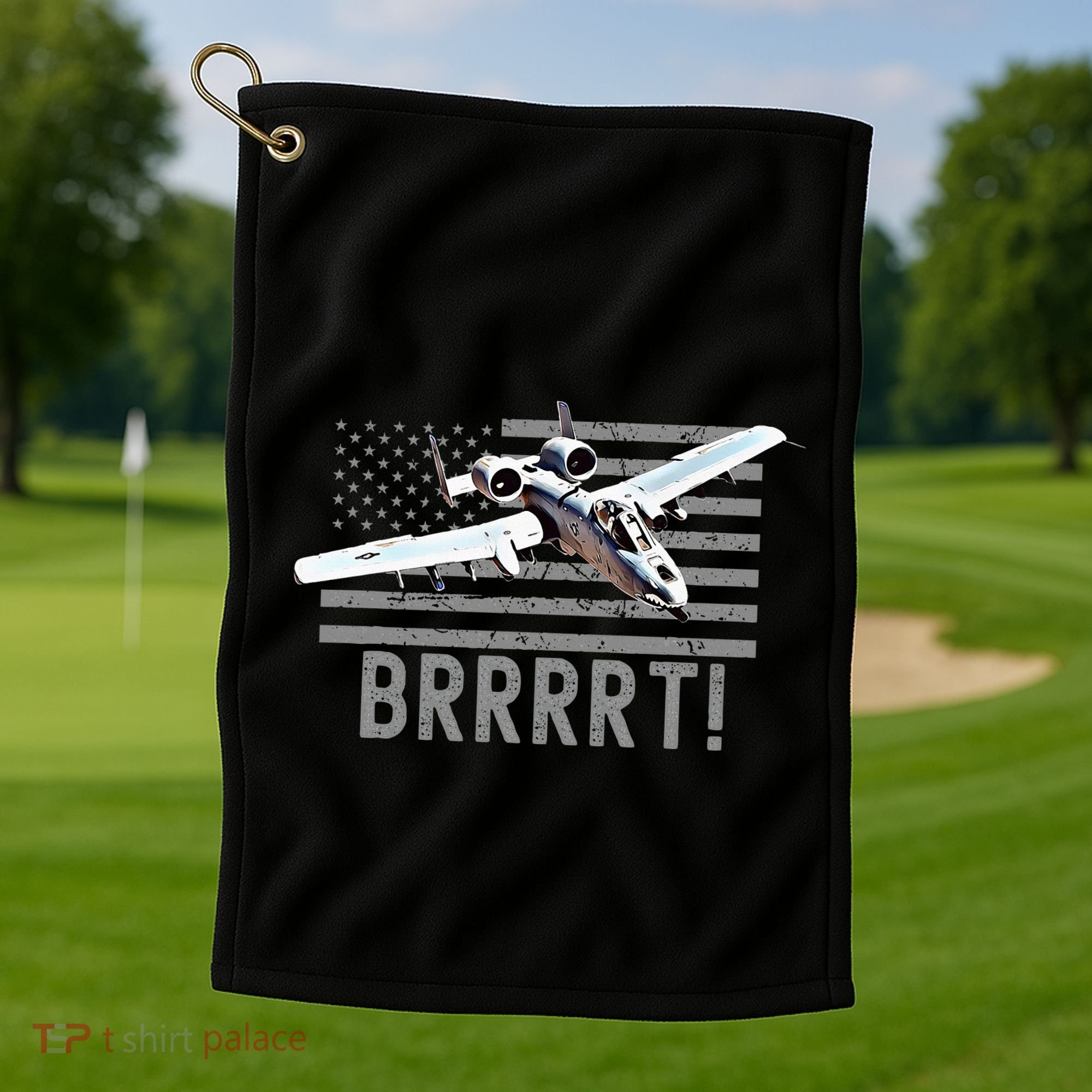Funny A10 Thunderbolt Warthog Brrrrrt Golf Towel