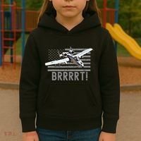Funny A10 Thunderbolt Warthog Brrrrrt Kids Hoodie thumb 3