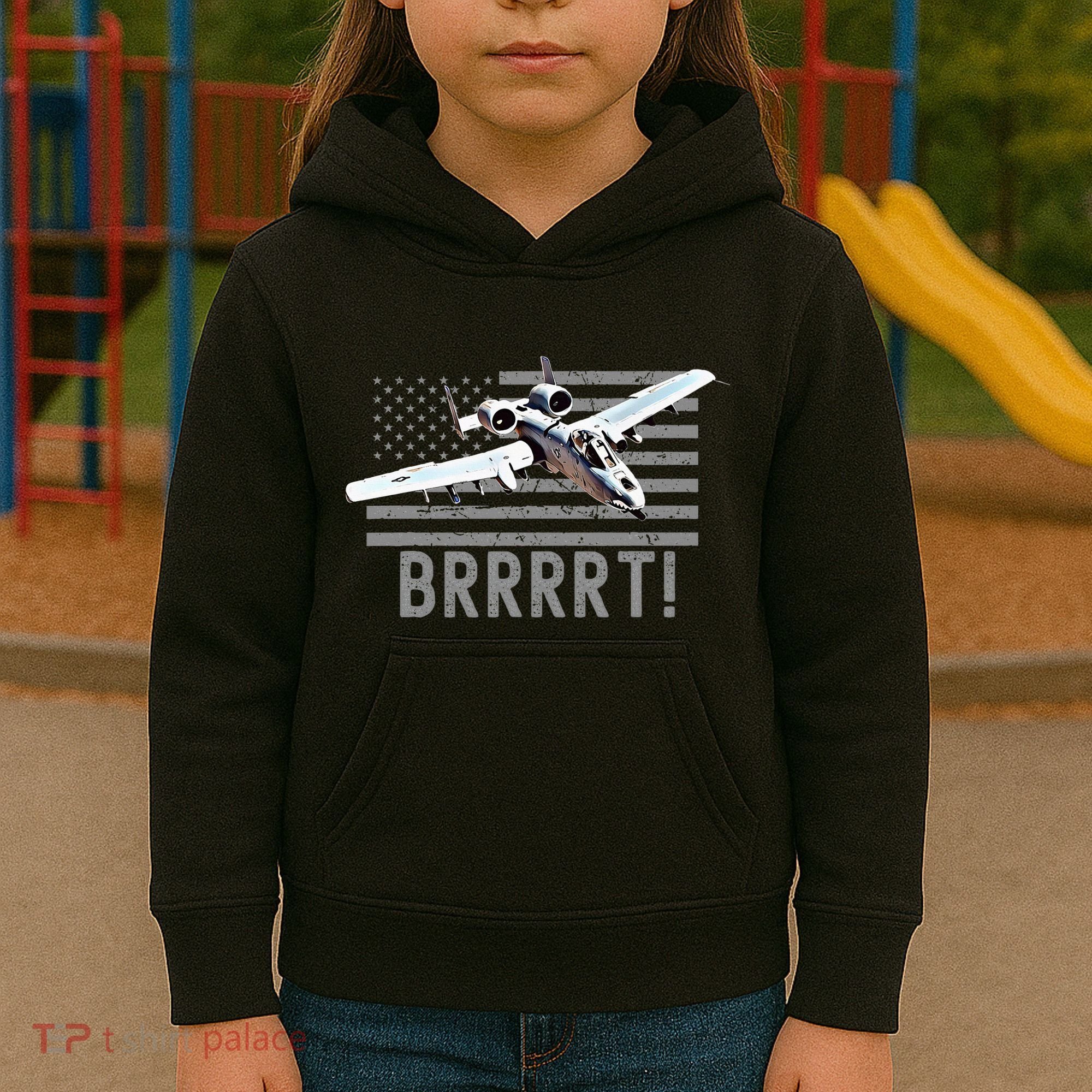 Funny A10 Thunderbolt Warthog Brrrrrt Kids Hoodie