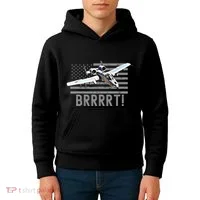 Funny A10 Thunderbolt Warthog Brrrrrt Kids Hoodie thumb 4