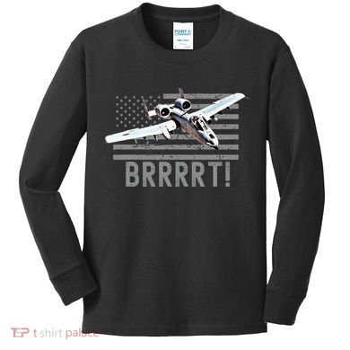 Funny A10 Thunderbolt Warthog Brrrrrt Kids Long Sleeve Shirt