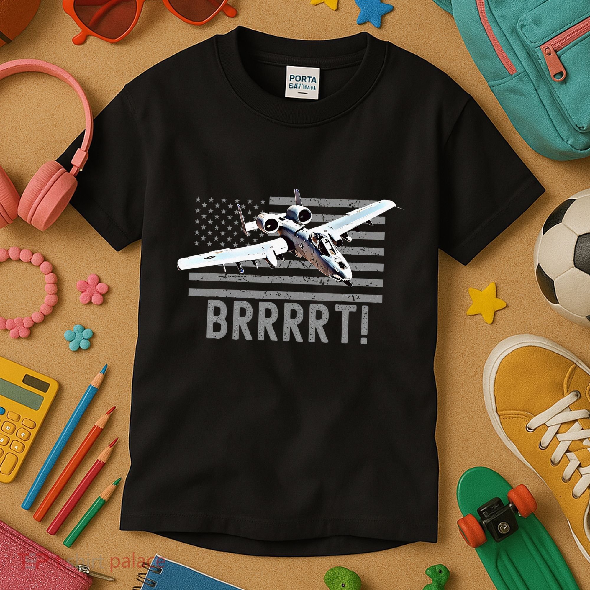 Funny A10 Thunderbolt Warthog Brrrrrt Kids T-Shirt