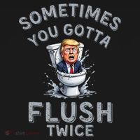 Funny Anti Trump Sometimes You Gotta Flush Twice Women's Hoodie thumb 2