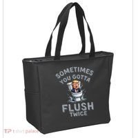 Funny Anti Trump Sometimes You Gotta Flush Twice Tote Bag thumb 2