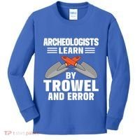 Funny Archeology Trowel And Error Antique Archeology Gift Kids Long Sleeve Shirt thumb 0