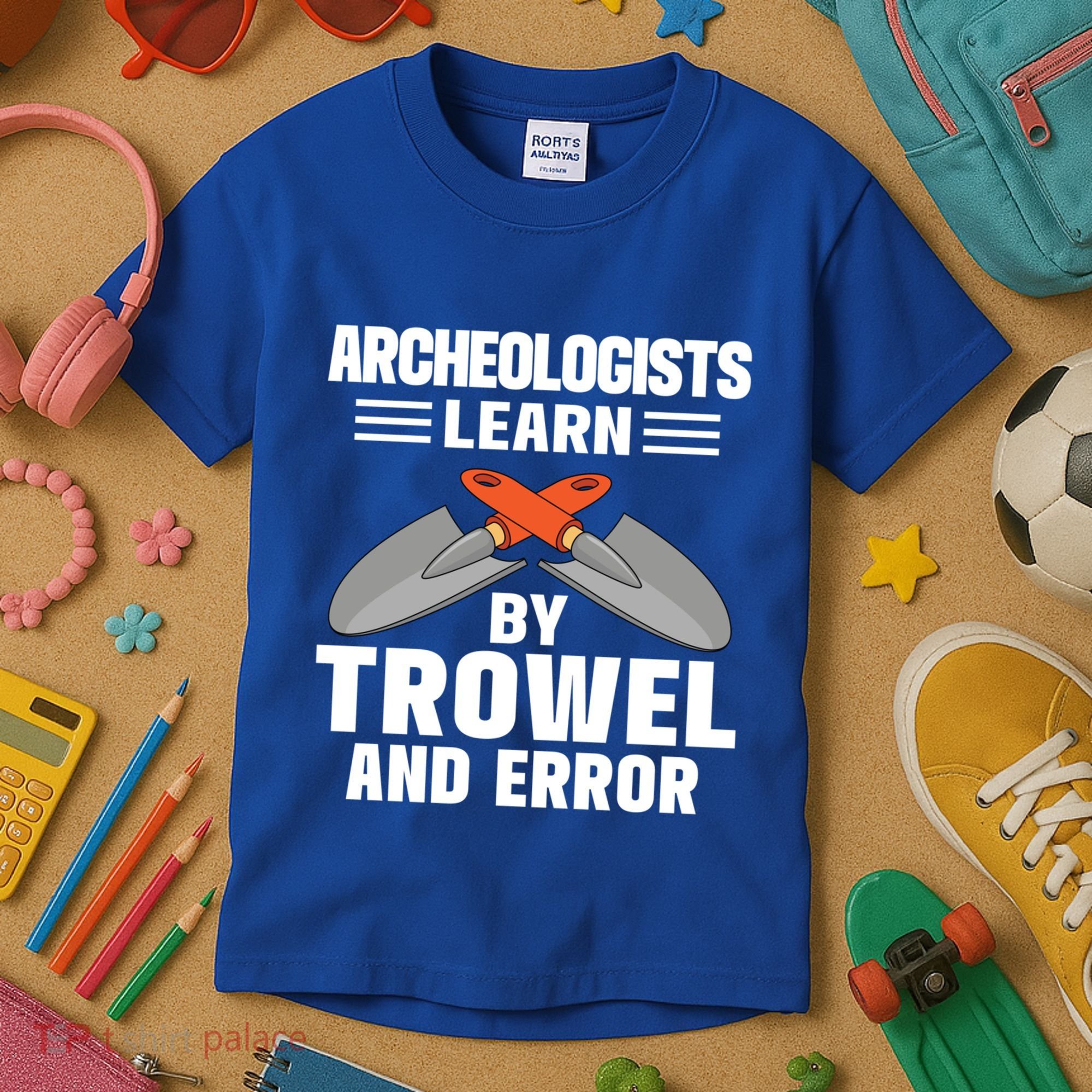 Funny Archeology Trowel And Error Antique Archeology Gift Kids T-Shirt